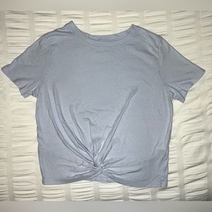 Women’s Hollister Size Small Cropped Front Tie Tee - BABY BLUE